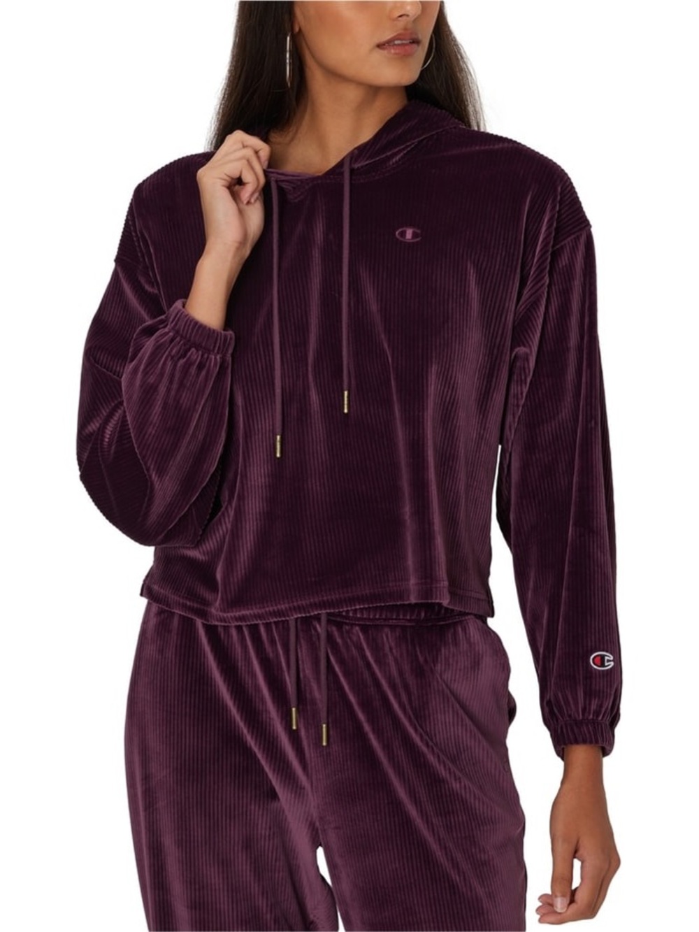 NWT Campion Cropped Hoddie Sweatshirt Purple size M
